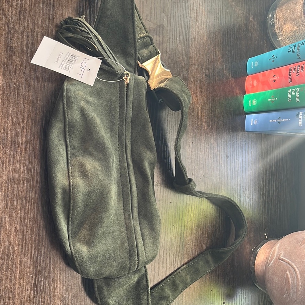 NWOT Loft faux suede sling bag bumbag crossbody